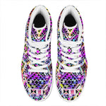 Colorful Aztec Pattern Print High Top Leather Sneakers