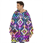 Colorful Aztec Pattern Print Hoodie Blanket