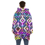 Colorful Aztec Pattern Print Hoodie Blanket