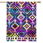 Colorful Aztec Pattern Print House Flag