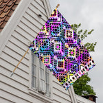 Colorful Aztec Pattern Print House Flag