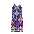 Colorful Aztec Pattern Print Jersey Midi Cami Dress