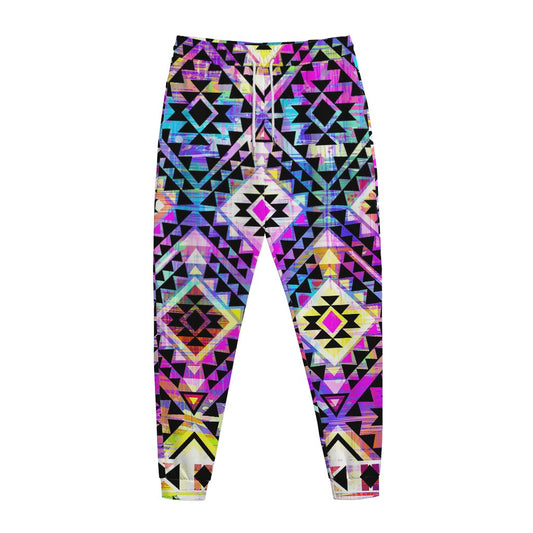 Colorful Aztec Pattern Print Jogger Pants