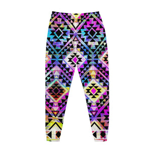 Colorful Aztec Pattern Print Jogger Pants