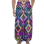 Colorful Aztec Pattern Print Lantern Pants