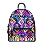 Colorful Aztec Pattern Print Leather Backpack