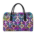 Colorful Aztec Pattern Print Leather Duffel Bag