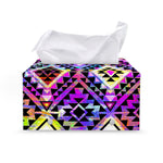 Colorful Aztec Pattern Print Leather Tissue Box Cover