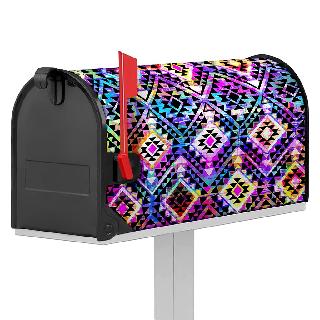 Colorful Aztec Pattern Print Mailbox Cover