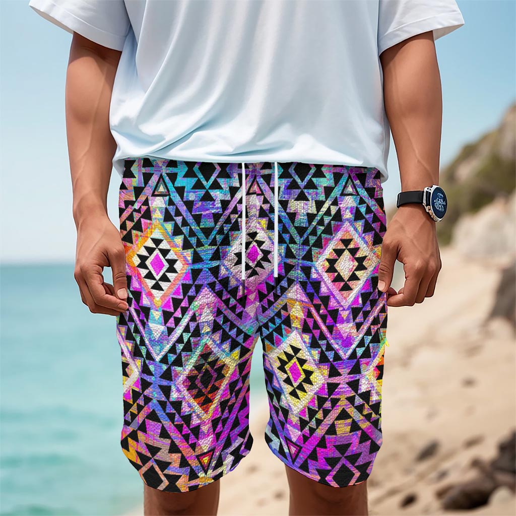 Colorful Aztec Pattern Print Men's Cargo Shorts
