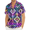 Colorful Aztec Pattern Print Men's Deep V-Neck Shirt