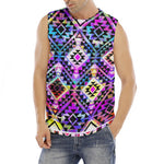 Colorful Aztec Pattern Print Men's Fitness Tank Top