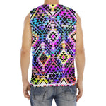 Colorful Aztec Pattern Print Men's Fitness Tank Top