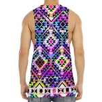 Colorful Aztec Pattern Print Men's Muscle Tank Top