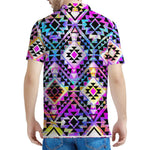 Colorful Aztec Pattern Print Men's Polo Shirt