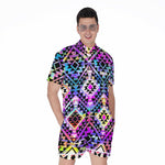 Colorful Aztec Pattern Print Men's Rompers