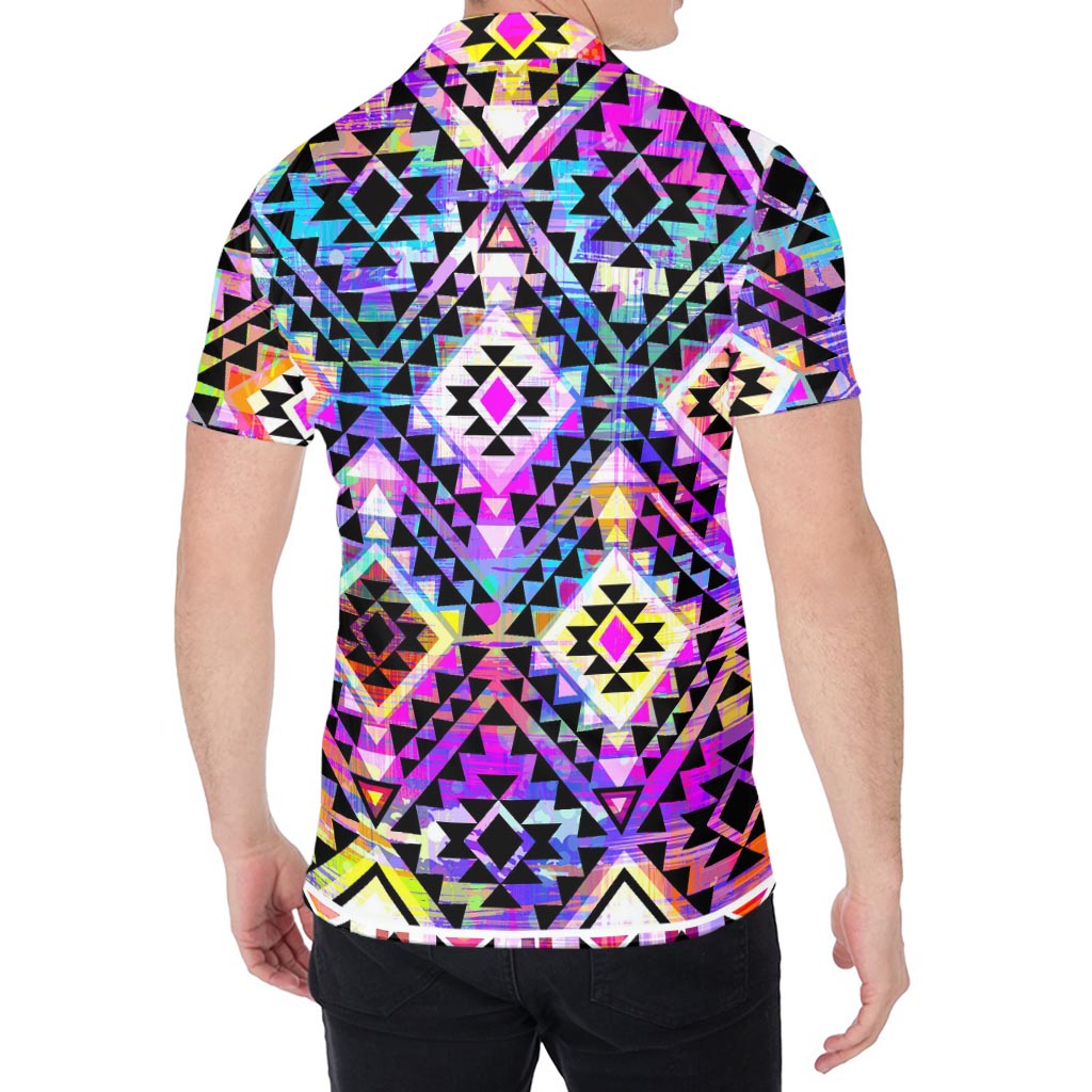 Colorful Aztec Pattern Print Men's Shirt