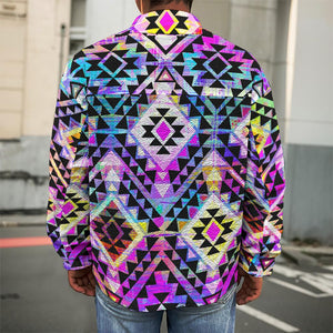 Colorful Aztec Pattern Print Men's Shirt Jacket