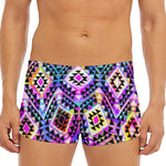 Colorful Aztec Pattern Print Men's Short Boxer Briefs