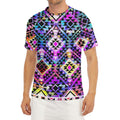 Colorful Aztec Pattern Print Men's Short Sleeve Rash Guard