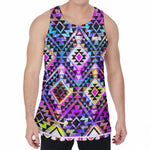 Colorful Aztec Pattern Print Men's Velvet Tank Top