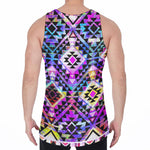 Colorful Aztec Pattern Print Men's Velvet Tank Top