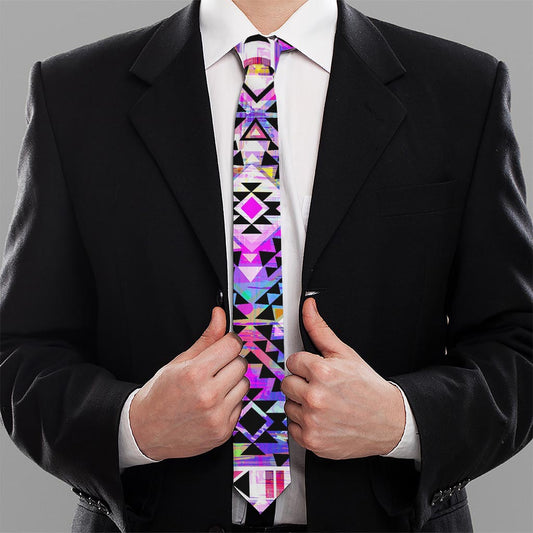 Colorful Aztec Pattern Print Necktie