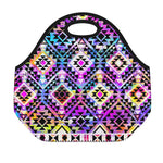 Colorful Aztec Pattern Print Neoprene Lunch Bag