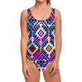 Colorful Aztec Pattern Print One Piece Swimsuit