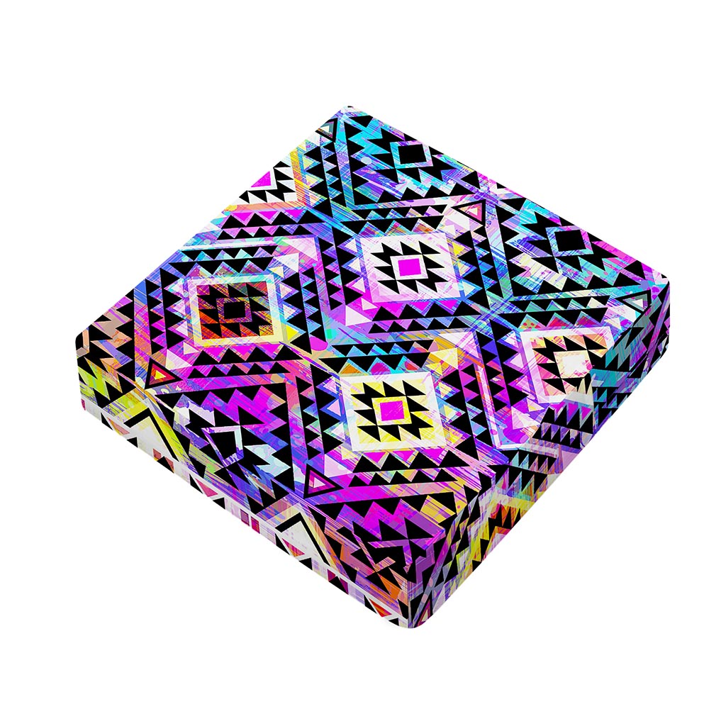 Colorful Aztec Pattern Print Outdoor Seat Cushion Cover