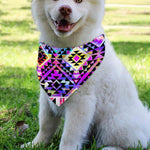 Colorful Aztec Pattern Print Over The Collar Dog Bandana