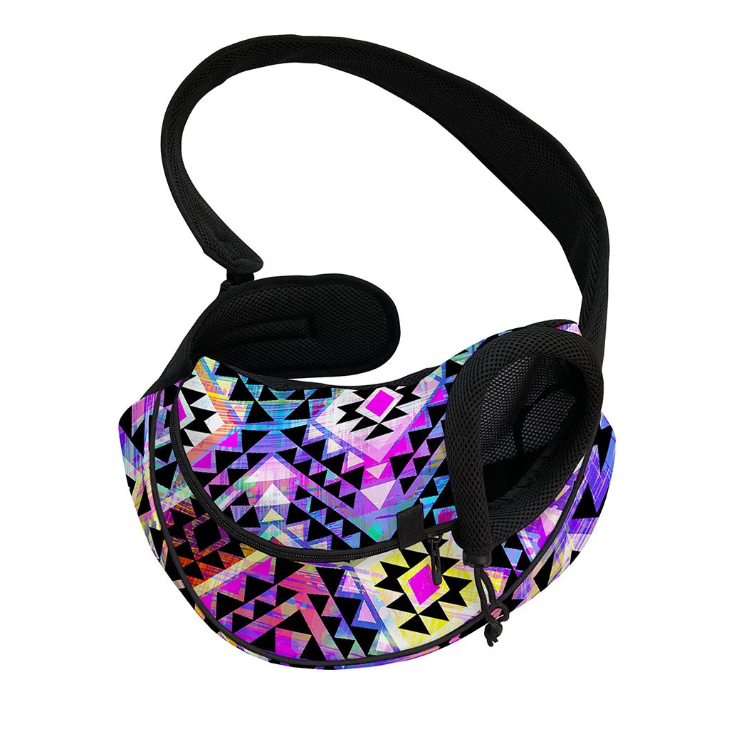 Colorful Aztec Pattern Print Pet Sling Carrier