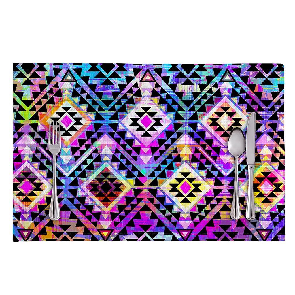 Colorful Aztec Pattern Print Placemat