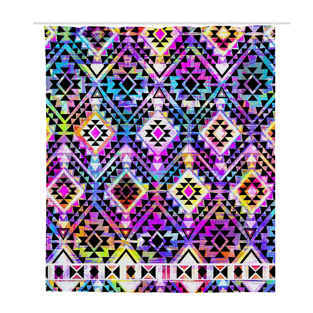 Colorful Aztec Pattern Print Polyester Shower Curtain