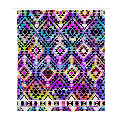 Colorful Aztec Pattern Print Polyester Shower Curtain