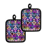 Colorful Aztec Pattern Print Pot Holders