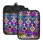 Colorful Aztec Pattern Print Pot Holders With Pocket