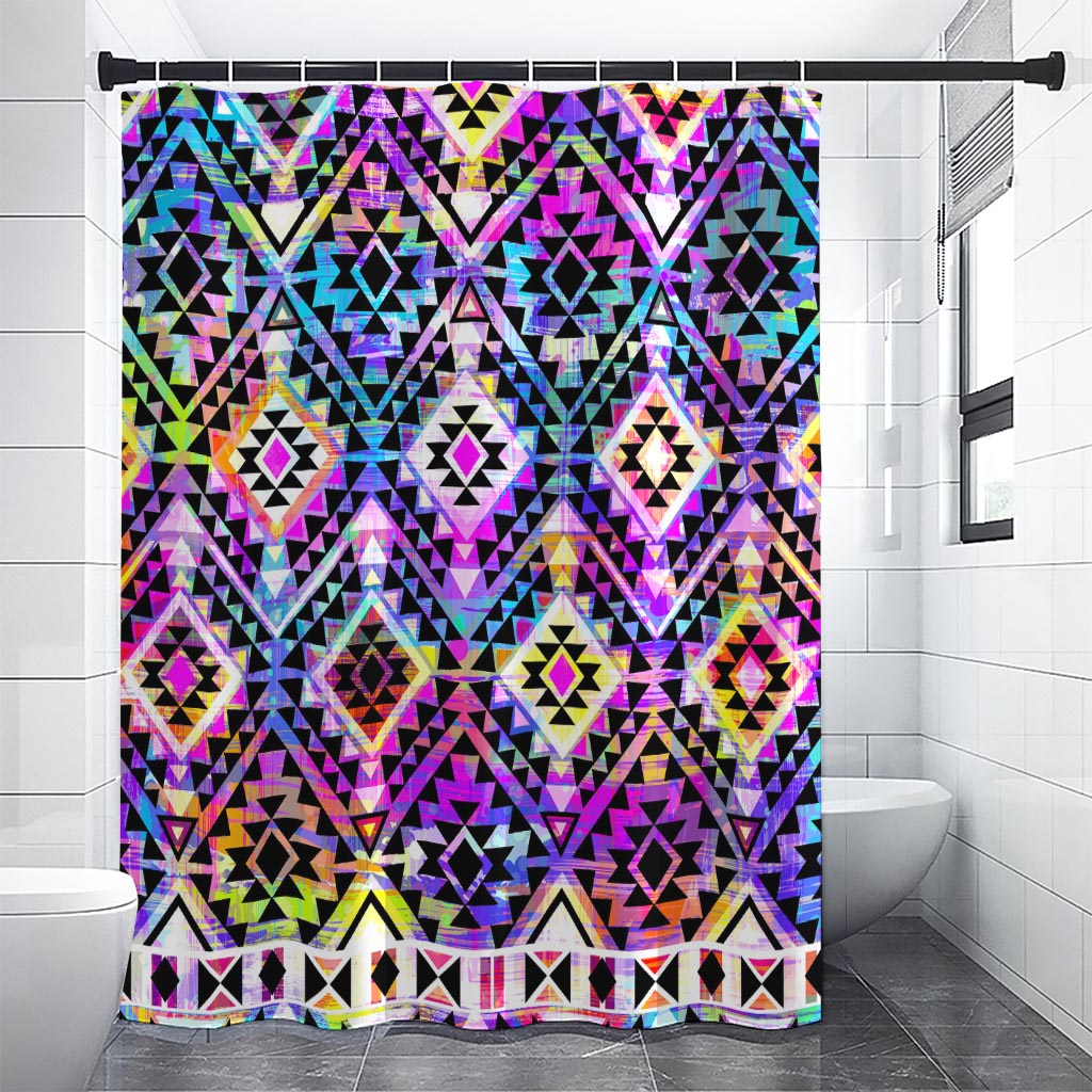 Colorful Aztec Pattern Print Premium Shower Curtain