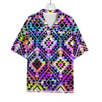Colorful Aztec Pattern Print Rayon Hawaiian Shirt