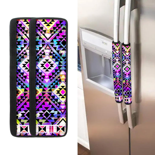 Colorful Aztec Pattern Print Refrigerator Handle Covers
