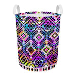 Colorful Aztec Pattern Print Round Laundry Basket