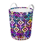 Colorful Aztec Pattern Print Round Laundry Basket