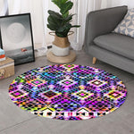 Colorful Aztec Pattern Print Round Rug