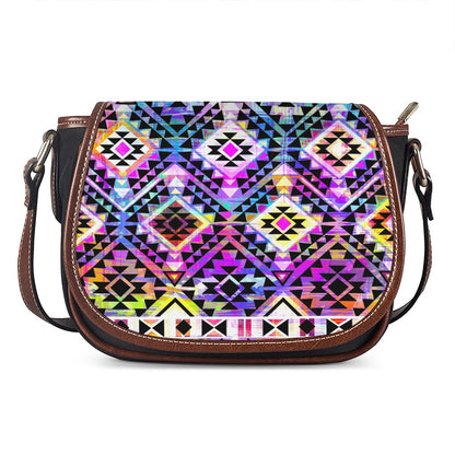Colorful Aztec Pattern Print Saddle Bag