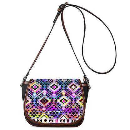 Colorful Aztec Pattern Print Saddle Bag