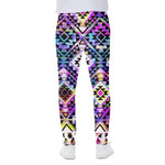 Colorful Aztec Pattern Print Scuba Joggers