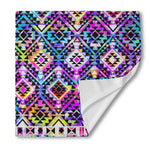 Colorful Aztec Pattern Print Silk Bandana