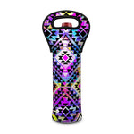 Colorful Aztec Pattern Print Single Neoprene Wine Tote