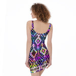 Colorful Aztec Pattern Print Sleeveless Bodycon Dress