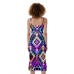 Colorful Aztec Pattern Print Slim Fit Midi Cami Dress